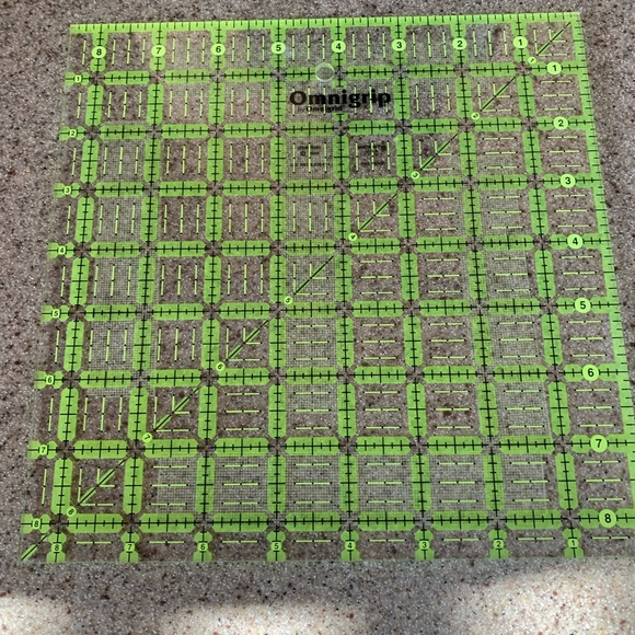 Omnigrip 8-1/2" x 8-1/2" Square Non-Slip Neon Ruler, RN85 - Picture 1 of 4